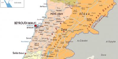 Liban carte détaillée de l'